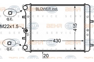 Hella Ψυγείο, Ψύξη Κινητήρα - 8MK 376 704-601