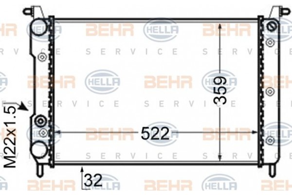 Hella Ψυγείο, Ψύξη Κινητήρα - 8MK 376 704-784