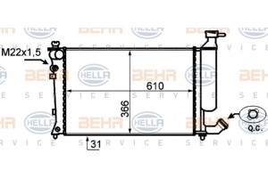 Hella Ψυγείο, Ψύξη Κινητήρα - 8MK 376 717-171