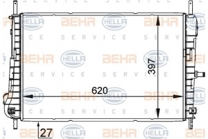 Hella Ψυγείο, Ψύξη Κινητήρα - 8MK 376 755-291