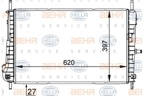Hella Ψυγείο, Ψύξη Κινητήρα - 8MK 376 755-291