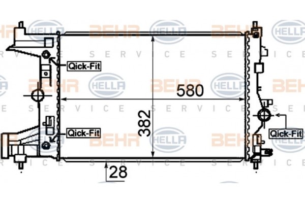 Hella Ψυγείο, Ψύξη Κινητήρα - 8MK 376 910-351