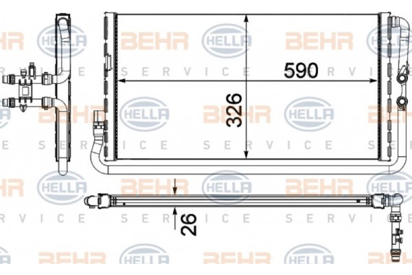 Hella Ψυγείο Χαμηλής θερμοκρασίας, Ψυγείο Αέρα Υπερπλήρωσης - 8MK 376 750-791