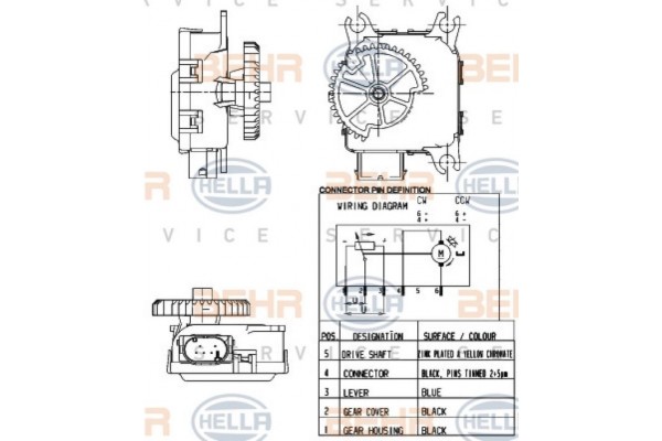 Hella Ρυθμιστικό στοιχείο, Κλαπέτο Μείξης - 6NW 351 344-001