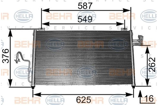 Hella Συμπυκνωτής, σύστ. Κλιματισμού - 8FC 351 301-091