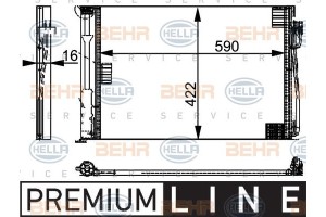 Hella Συμπυκνωτής, σύστ. Κλιματισμού - 8FC 351 301-321