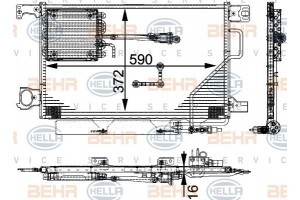 Hella Συμπυκνωτής, σύστ. Κλιματισμού - 8FC 351 317-491