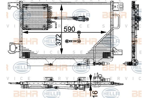 Hella Συμπυκνωτής, σύστ. Κλιματισμού - 8FC 351 317-491