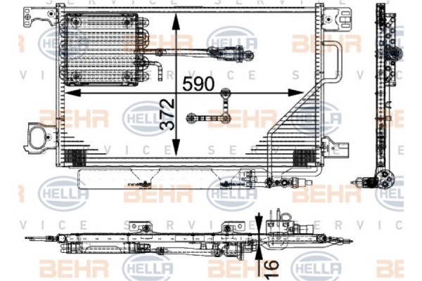 Hella Συμπυκνωτής, σύστ. Κλιματισμού - 8FC 351 317-491