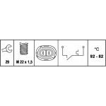 Hella Θερμικός διακόπτης, Βεντιλατέρ Ψυγείου - 6ZT 007 808-011
