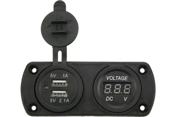 Φορτιστής Αναπτήρα Αυτοκινήτου Και Battery Check (Βολτόμετρο) Με 2 Usb 5V 1A Μαύρος1 Τεμάχιο Φορτιστής Αναπτήρα Αυτοκινήτου Και Battery Check (Βολτόμετρο) Με 2 Usb 5V 1A Μαύρος1 Τεμάχιο