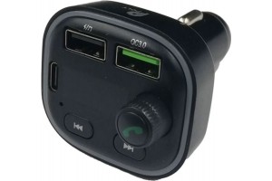 Fm Transmitter ΡL-669 Με Bluetooth, 2 Usb Και Οθόνη Lcd Μαύρο 1 Τεμάχιο