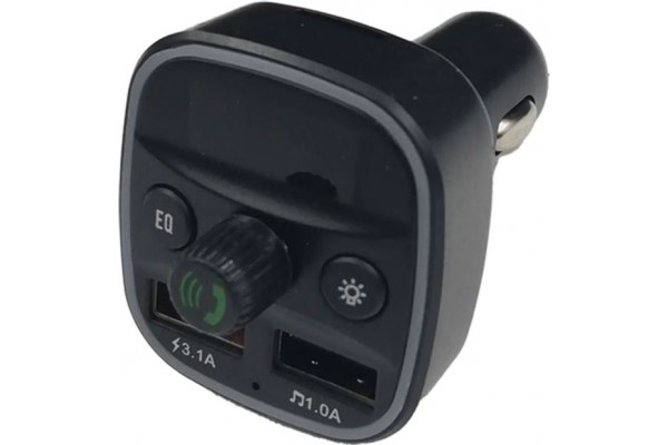 Fm Transmitter ΡL-672 Με Bluetooth, 2 Usb Και Οθόνη Lcd Μαύρο 1 Τεμάχιο