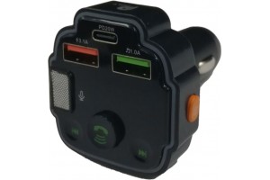 Fm Transmitter ΡL-651 Με Bluetooth, 2 Usb Και Οθόνη Lcd Μαύρο 1 Τεμάχιο