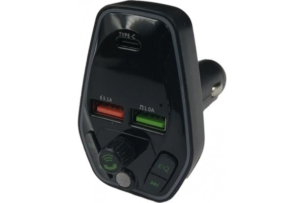 Fm Transmitter ΡL-652 Με Bluetooth, 2 Usb Και Οθόνη Lcd Μαύρο 1 Τεμάχιο