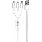 On Mobile Accessories Καλώδιο Usb Φόρτισης 3 Σε 1 Για Lightning Micro Type-c Λευκό On Mobile Accessories Καλώδιο Usb Φόρτισης 3 Σε 1 Για Lightning Micro Type-c Λευκό