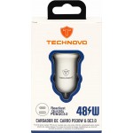 Φορτιστής Αναπτήρα Αυτοκινήτου Technovo TN-B013 Με 1 Θύρα Usb Και 1 Θύρα USB-C 12-24V 3A Λευκός 1 Τεμάχιο Φορτιστής Αναπτήρα Αυτοκινήτου Technovo TN-B013 Με 1 Θύρα Usb Και 1 Θύρα USB-C 12-24V 3A Λευκός 1 Τεμάχιο