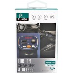 Fm Transmitter ΡL-666 Με Bluetooth, 2 Usb Και Οθόνη Lcd Μαύρο 1 Τεμάχιο