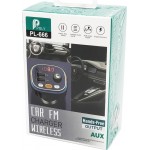 Fm Transmitter ΡL-666 Με Bluetooth, 2 Usb Και Οθόνη Lcd Μαύρο 1 Τεμάχιο