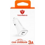 Φορτιστής Αναπτήρα Αυτοκινήτου Technovo TN-B010 Με 1 Θύρα Usb Και 1 Θύρα USB-C 12-24V 3A Λευκός 1 Τεμάχιο Φορτιστής Αναπτήρα Αυτοκινήτου Technovo TN-B010 Με 1 Θύρα Usb Και 1 Θύρα USB-C 12-24V 3A Λευκός 1 Τεμάχιο