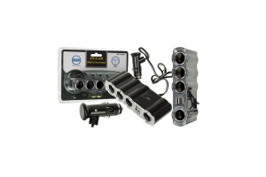 Προέκταση Αναπτήρα In-Car Wf-4008 Τετραπλή 12/24V Με 2 Usb 1 Τεμάχιο