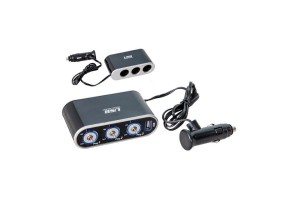 Προέκταση Αναπτήρα Τριπλή Με Usb Και Διακόπτες Μαύρη 0092