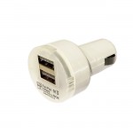 Φορτιστής Αναπτήρα Αυτοκινήτου Με 2 Usb Λευκός 1 Τεμάχιο