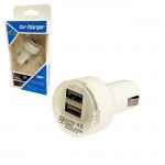 Φορτιστής Αναπτήρα Αυτοκινήτου Με 2 Usb Λευκός 1 Τεμάχιο