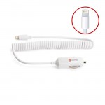 Φορτιστής Αυτοκινήτου Για Iphone Σπιράλ Λευκός 1 Τεμάχιο