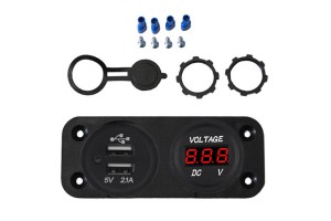 Βολτόμετρο Και Φορτιστής Usb Αυτοκινήτου Με Βάση 1Τμχ