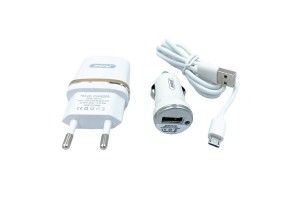 Φορτιστής Αναπτήρα Αυτοκινήτου - Οικίας Για Smartphone Λευκός 1 Τεμάχιο