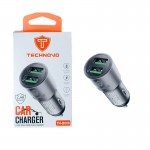 Φορτιστής Αναπτήρα Αυτοκινήτου Technovo TN-B006 Με 2 Θύρες Usb 12-24V 2.4A Μαύρος 1 Τεμάχιο