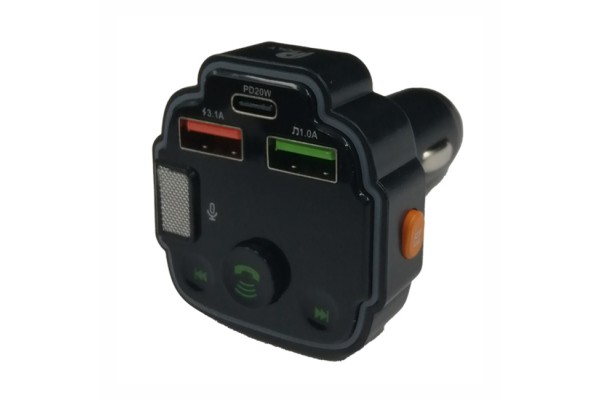 Fm Transmitter ΡL-651 Με Bluetooth, 2 Usb Και Οθόνη Lcd Μαύρο 1 Τεμάχιο