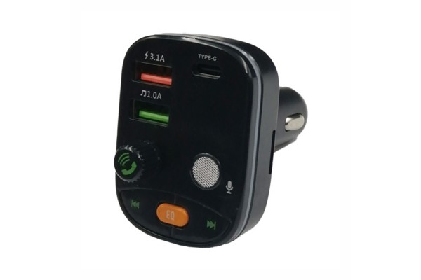 Fm Transmitter ΡL-653 Με Bluetooth, 2 Usb Και Οθόνη Lcd Μαύρο 1 Τεμάχιο