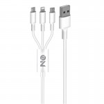 On Mobile Accessories Καλώδιο Usb Φόρτισης 3 Σε 1 Για Lightning Micro Type-c Λευκό On Mobile Accessories Καλώδιο Usb Φόρτισης 3 Σε 1 Για Lightning Micro Type-c Λευκό