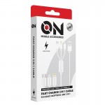 On Mobile Accessories Καλώδιο Usb Φόρτισης 3 Σε 1 Για Lightning Micro Type-c Λευκό On Mobile Accessories Καλώδιο Usb Φόρτισης 3 Σε 1 Για Lightning Micro Type-c Λευκό