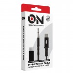 On Mobile Accessories Καλώδιο Aux 3.5mm Σε Type-c Μαύρο On Mobile Accessories Καλώδιο Aux 3.5mm Σε Type-c Μαύρο