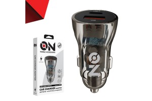 On Mobile Accessories Φορτιστής Αναπτήρα Αυτοκινήτου Με 2 Θύρες Usb Και USB-c 12-24V Διάφανος