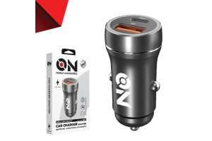 On Mobile Accessories Φορτιστής Αναπτήρα Αυτοκινήτου Με 2 Θύρες Usb Και USB-c 12-24V Μαύρος