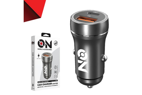 On Mobile Accessories Φορτιστής Αναπτήρα Αυτοκινήτου Με 2 Θύρες Usb Και USB-c 12-24V Μαύρος On Mobile Accessories Φορτιστής Αναπτήρα Αυτοκινήτου Με 2 Θύρες Usb Και USB-c 12-24V Μαύρος