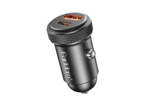 Φορτιστής Αναπτήρα Αυτοκινήτου Με 1 Θύρα Usb Και 1 Θύρα Type-C Earldom CC41 30W Μαύρο 1 Τεμάχιο