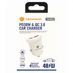 Φορτιστής Αναπτήρα Αυτοκινήτου Technovo TN-B013 Με 1 Θύρα Usb Και 1 Θύρα USB-C 12-24V 3A Λευκός 1 Τεμάχιο Φορτιστής Αναπτήρα Αυτοκινήτου Technovo TN-B013 Με 1 Θύρα Usb Και 1 Θύρα USB-C 12-24V 3A Λευκός 1 Τεμάχιο