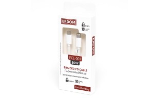 Καλώδιο Φόρτισης Και Μεταφοράς Δεδομένων Για Type-C Σε Lightning 30W Erdom ECL-001 Λευκό 1m 1 Τεμάχιο