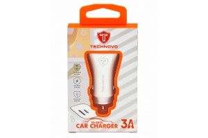 Φορτιστής Αναπτήρα Αυτοκινήτου Technovo TN-B010 Με 1 Θύρα Usb Και 1 Θύρα USB-C 12-24V 3A Λευκός 1 Τεμάχιο