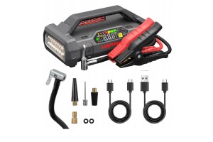 Εκκινητής Μπαταριών Αυτοκινήτου, Powerbank, Κομπρεσσέρ Αέρος 150PSI, Φακός Led 4 Σε1 Lokithor JA302 Pro 12 Volt 3000A 1 Τεμάχιο