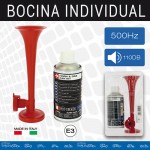 Κόρνα Γηπέδου Με Φιάλη 300ml 500hz 110db Με Πιστοποίηση E3 Made In Italy 1 Τεμάχιο
