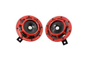 Κόρνες Σαλιγκάρια "WRX / Sti Look Supertone" 12V 430Hz High + 320Hz Low, 118 Dbκόκκινο Χρώμα 2 Τεμάχια