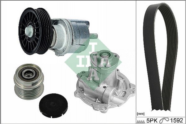 Ina Αντλία Νερού + Σετ Ιμάντων poly-V - 529 0162 30