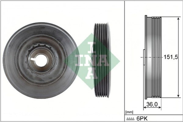 Ina Τροχαλία ιμάντα, Στροφαλοφόρος Άξονας - 544 0090 10