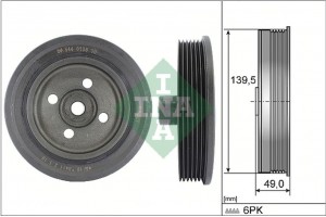 Ina Τροχαλία ιμάντα, Στροφαλοφόρος Άξονας - 544 0139 10